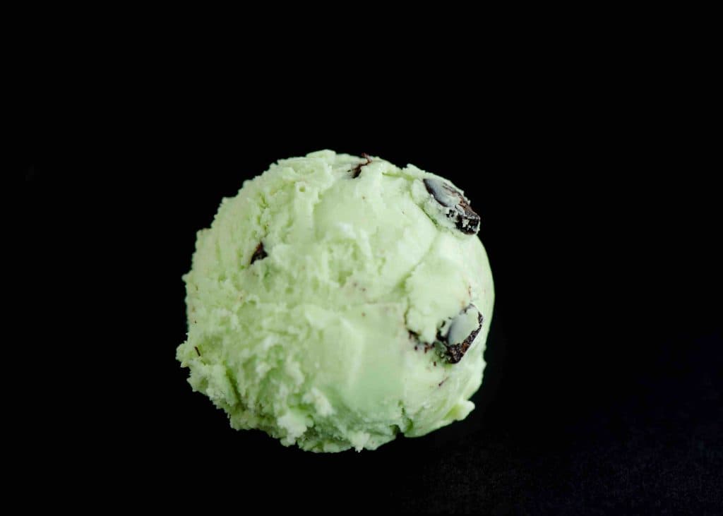 Dairy Free Mint Chocolate Chip scoop